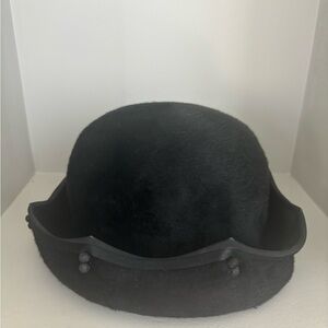 Vintage Brigitte Michael Terre Black mohair hat